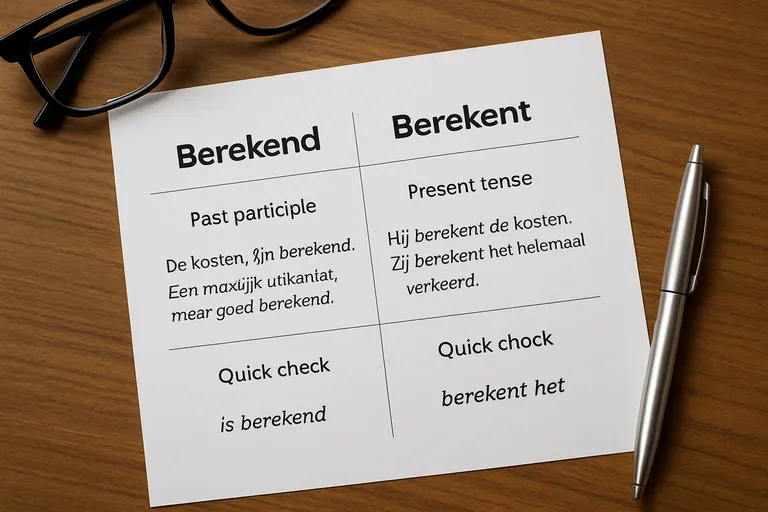 Berekend of berekent: het verschil in één oogopslag