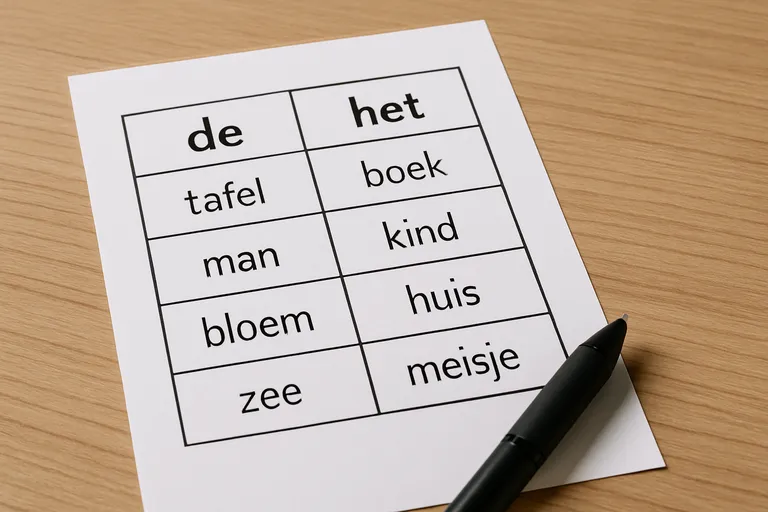 Wat is de/het-tabel