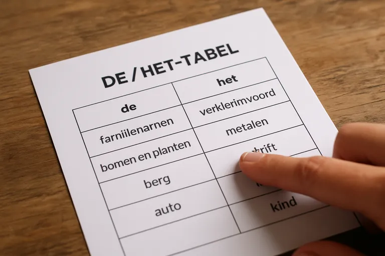 Zo gebruik je de/het-tabel in de praktijk