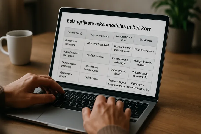 Belangrijkste rekenmodules in het kort
